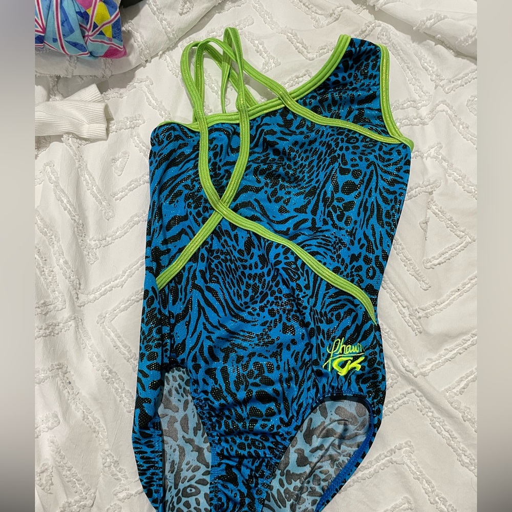 GK shawn johnson blue leotard size axs/cl
